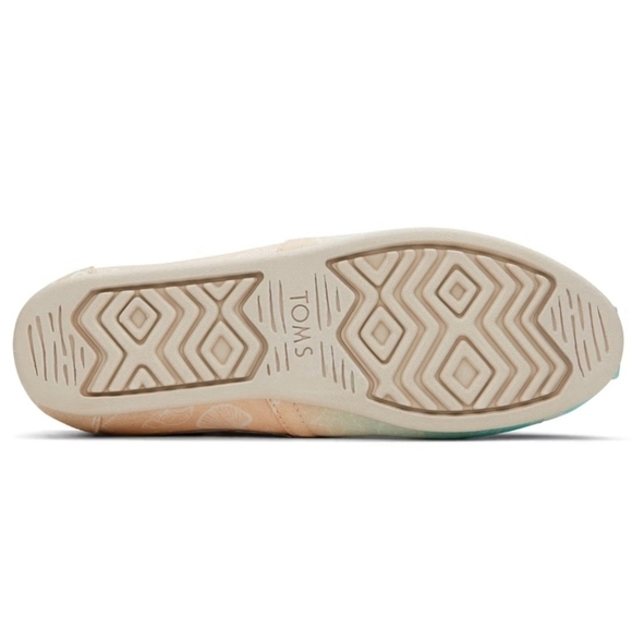 New Tom's Super Cute Multi Ombre Seashell Print Size 8 - Picture 4 of 6